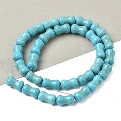 Окрашенные синтетические бирюзовые бусы нити&nbsp;G-B147-A02