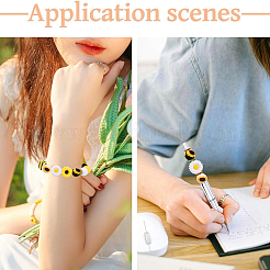 10 стиль круглые и ромашки и бабочки силиконовые бусины&nbsp;SIL-YW0001-88