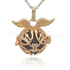 Золотые тона латунные клетки подвески KK-J213-08G