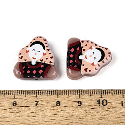 Печатные непрозрачные бусины из смолы&nbsp;RESI-N043-17C