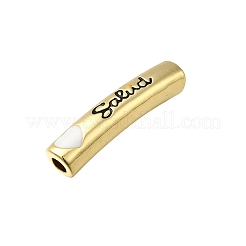 День матери латунная эмаль сердце слово мама изогнутые трубчатые бусины&nbsp;KK-C090-51G