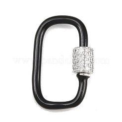 Овальные винтовые карабины с микропаве из прозрачного кубического циркония из латуни&nbsp;KK-B167-01B-P