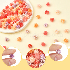 100 шт. 5-х цветные резные бусины из синтетического коралла&nbsp;CORA-SP0001-14