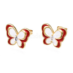 Латунные микро проложить серьги стержня кубического циркония&nbsp;EJEW-T014-51G-NF