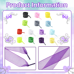 14 пара шнурков из органзы 14 цветов&nbsp;AJEW-SP0003-96