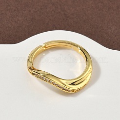 Латунные микро проложить пальцев кольца кубического циркония&nbsp;RJEW-H258-10G