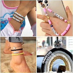 500 шт. Акриловые бусины с горизонтальным отверстием и буквами&nbsp;OACR-YS0001-03E