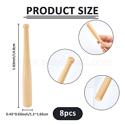 8 шт. деревянные украшения для показа бейсбольной биты&nbsp;AJEW-FH0006-63