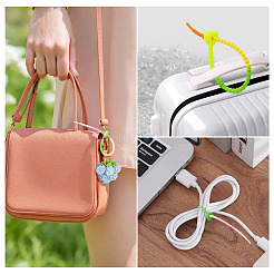 30 шт. 5-х цветные силиконовые кабельные стяжки в форме сердца&nbsp;SIL-TA0003-05