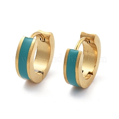 Ионное покрытие (ip) 304 нержавеющая сталь эмалированные серьги-кольца&nbsp;EJEW-P300-03G