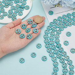 4 нити синтетических бирюзовых бусин&nbsp;G-BC0001-54B-01