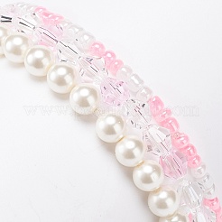 3 шт. 3 стильных браслета из бисера с жемчугом и стеклянными семенами&nbsp;BJEW-JB08705-02