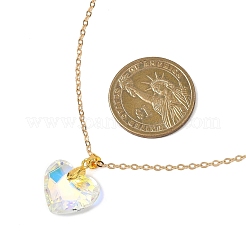 Кулон в форме сердца из прозрачного стекла ABS&nbsp;NJEW-JN05641