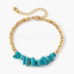 Браслеты из синтетической бирюзы и латунных бусин для женщин&nbsp;LB8294
