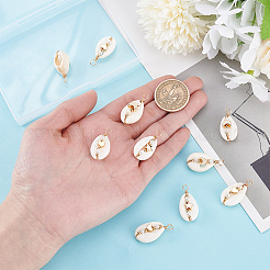 18 шт. подвеска из натуральной ракушки каури в 3 стилях&nbsp;PALLOY-GO00044