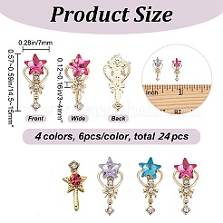 Кабошоны со стразами из сплава&nbsp;MRMJ-CP0001-09