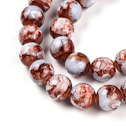 Выпечка окрашенные стеклянные бусины пряди&nbsp;DGLA-N003-10mm-A03