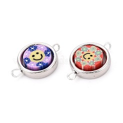 Полимерные глиняные бусины с пластиковой оправой ccb подвески&nbsp;CLAY-T022-35M-04