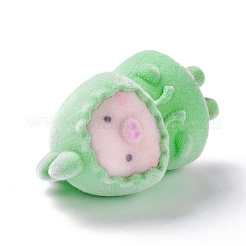 Миниатюрные фигурки свиней из хлопьевидной смолы&nbsp;LS-AJEW-Z007-02