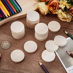 Необработанные деревянные плоские круглые вырезы&nbsp;WOOD-WH0050-042B