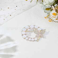 1 шт. брошь из сплава со стразами в виде луны и бабочки в виде листа&nbsp;JEWB-LP0005-11