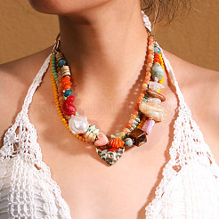 Многослойные ожерелья в форме сердца из богемной смолы&nbsp;FS-WGACD88-01