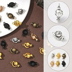 36 шт. 6-х цветные подвески из сплава теллуриона в тибетском стиле&nbsp;TIBEP-SC0003-31