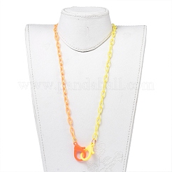 Персонализированные двухцветные ожерелья-цепочки из абс-пластика&nbsp;X-NJEW-JN02825-02