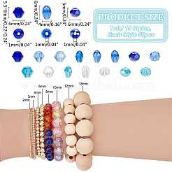 750шт 15 стиля прозрачные стеклянные бусины&nbsp;EGLA-PH0001-45