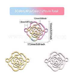12 шт. 3-цветное ионное покрытие (IP) 304 нержавеющая сталь соединительные подвески&nbsp;STAS-CA0002-09