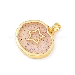 Подвески из прозрачной эпоксидной смолы из латуни&nbsp;LS-KK-B163-01G-04