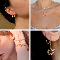 18 шт. 9 стиля латунные кубические цирконии вселенная космические подвески&nbsp;KK-KS0001-26