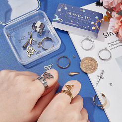 Набор для самостоятельного изготовления кольца-манжеты из нержавеющей стали в виде конуса-лотоса&nbsp;DIY-SC0026-09