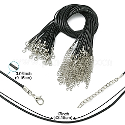 Изготовление ожерелья из черного вощеного шнура 36 шт.&nbsp;NCOR-FS0001-05P