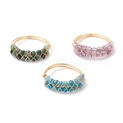 Кольца из натурального аметиста&nbsp;RJEW-TA00182