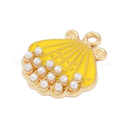 Подвески из эмалевого сплава с пластиковым искусственным жемчугом&nbsp;FIND-Z070-04G-05