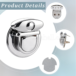 6 шт. плоские круглые застежки-защелки из сплава для сумок&nbsp;FIND-CP0003-23P