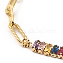 Теннисный браслет из кубического циркония&nbsp;BJEW-A132-17G-01