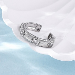 Латунные кольца-манжеты с микропаве и прозрачным цирконием для женщин&nbsp;RJEW-Q009-11P