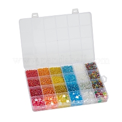 24 вид круглых стеклянных бусин&nbsp;SEED-YW0001-65