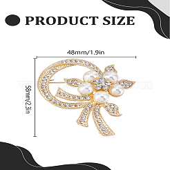 1 шт. броши в форме венка из цинкового сплава со стразами&nbsp;JEWB-LP0004-26