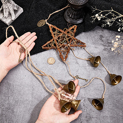 2 шт. 2 стиля ротанговые и железные колокольчики ведьмы ветряные колокольчики подвесное украшение для двери&nbsp;WICR-CN0001-01