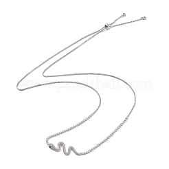 Колье с кубическим цирконием и подвеской snanke с цепочками&nbsp;NJEW-P276-01P