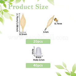 20 шт. фурнитура для сережек-гвоздиков из нержавеющей стали 304&nbsp;STAS-DC0017-05