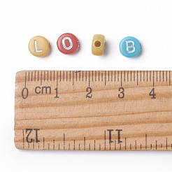 Непрозрачные разноцветные акриловые бусины&nbsp;MACR-Q242-011B