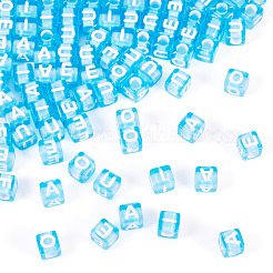 100шт 5 цвета прозрачные акриловые бусины&nbsp;TACR-TA0001-55B