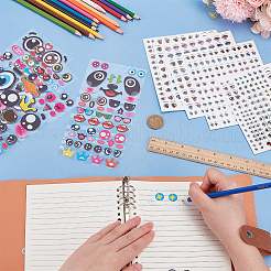 8 шт. 8 стиля наклейки для переноса глаз на воду&nbsp;AJEW-WR0002-90