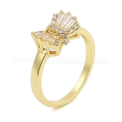 Кольца-манжеты для пальцев из латуни с микропаве из кубического циркония для женщин&nbsp;RJEW-M027-02G-02