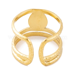 Ионное покрытие (IP) каплевидные открытые манжетные кольца из нержавеющей стали 304&nbsp;RJEW-G314-05G