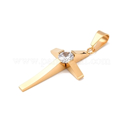 Подвески из нержавеющей стали 304 с микропаве из кубического циркония&nbsp;STAS-P421-09G